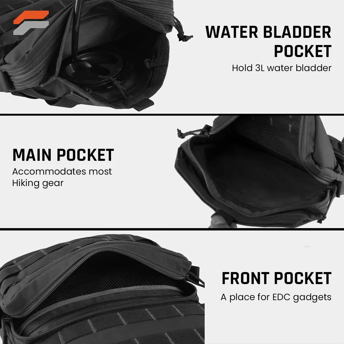 Tactical MOLLE Hydration Pack Lightweight Water Carrier