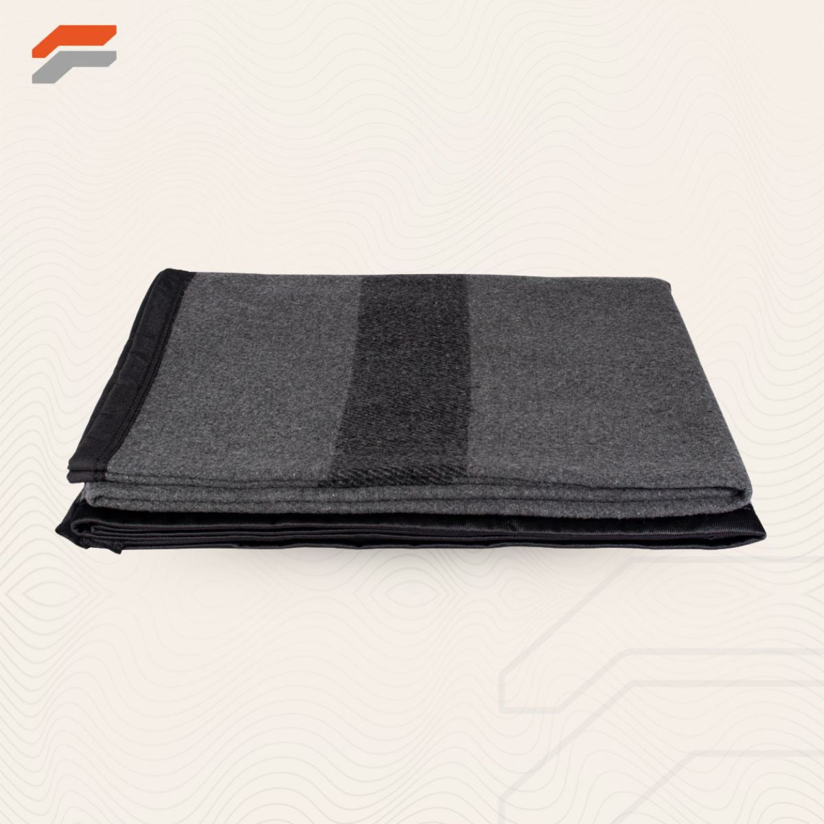German Army Style Blanket - Grey With Black Stripes