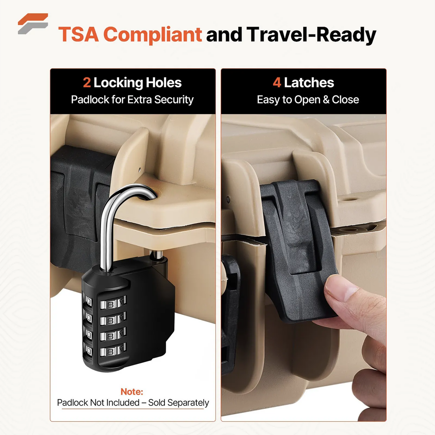 VEVOR Waterproof Hard Rifle Case with Pre-Cut Foam & Wheels for Secure Gun Storage