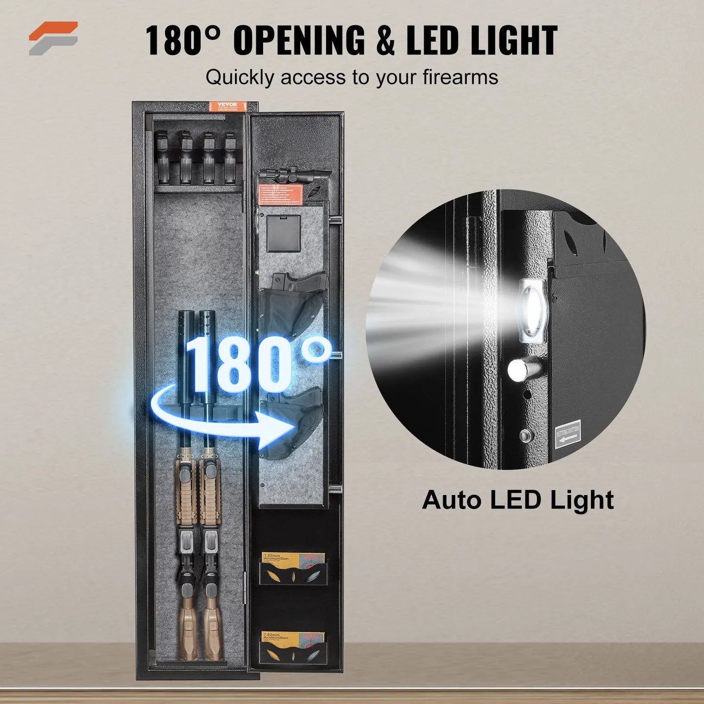 VEVOR Secure 3 Rifle Gun Safe with Digital Lock - Quick Access Storage Cabinet