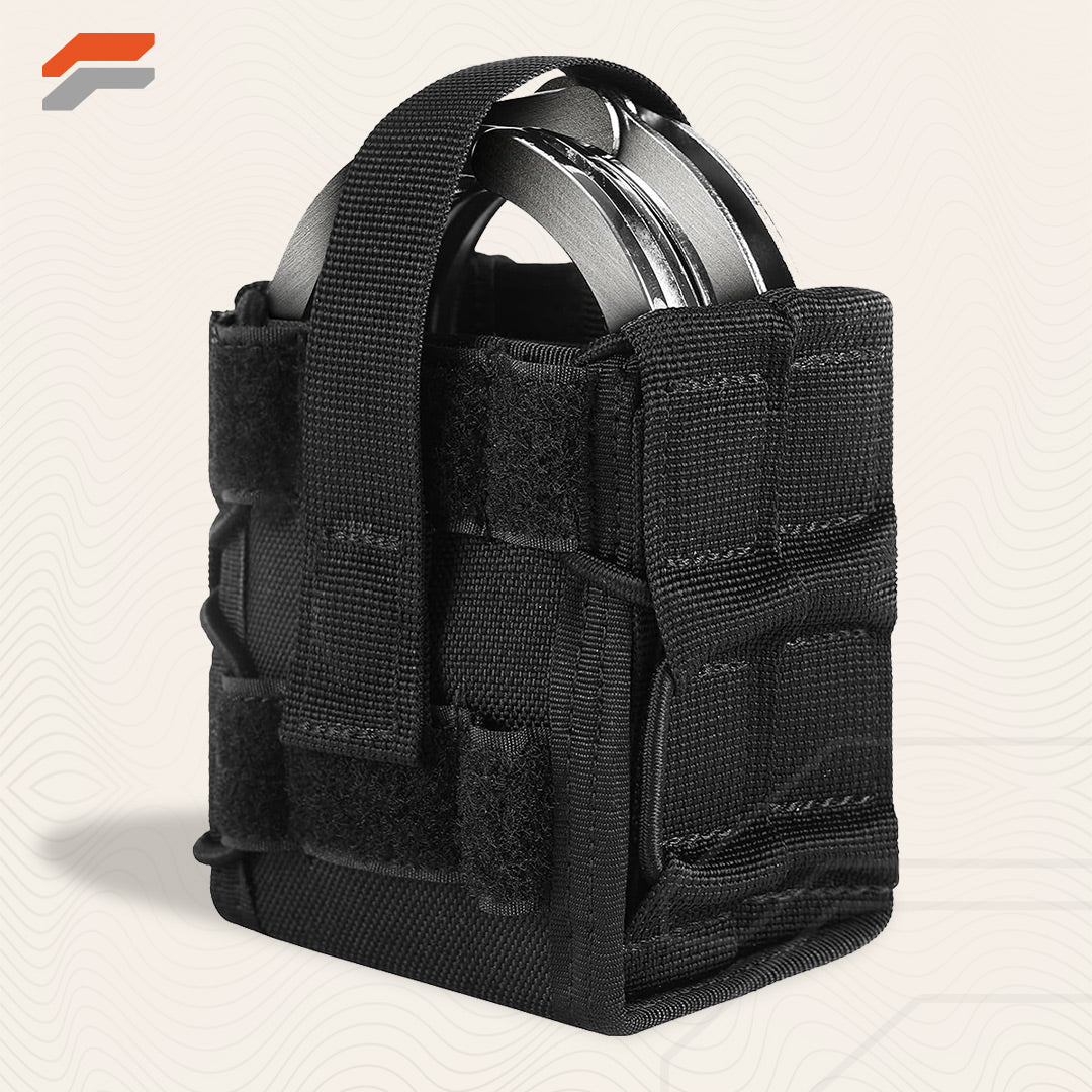 LIVANS Tactical Handcuff Pouch With MOLLE Clip - 1000D Nylon, Hook & Loop Closure
