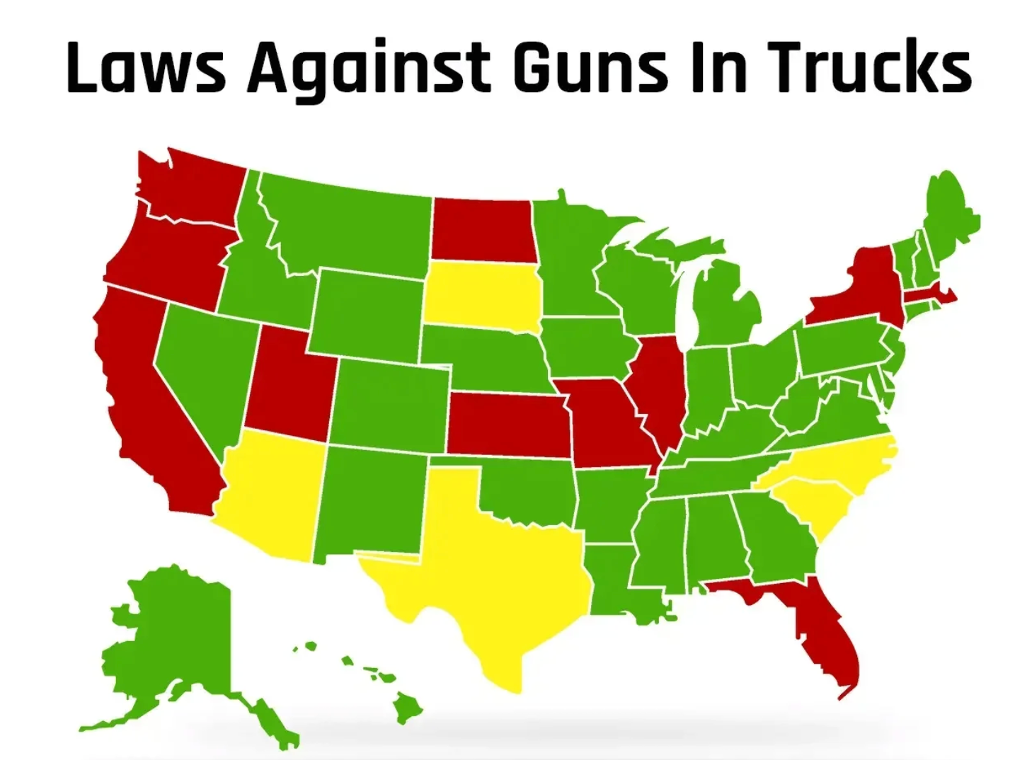What States Have Laws Against Guns In Trucks