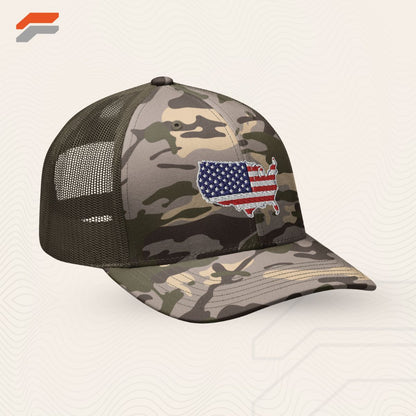US Map Camouflage Trucker Hat
