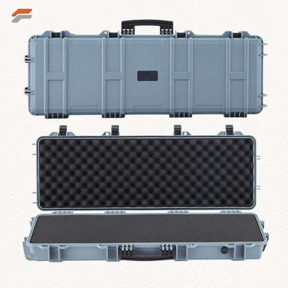 Heavy-Duty Lockable Rifle Case with Wheels and Pre-Cut Foam - IP67 Waterproof Gun Storage