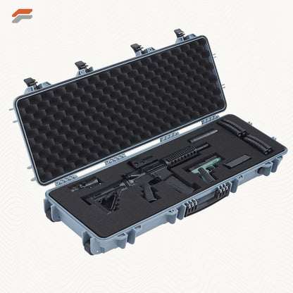Heavy-Duty Lockable Rifle Case with Wheels and Pre-Cut Foam - IP67 Waterproof Gun Storage