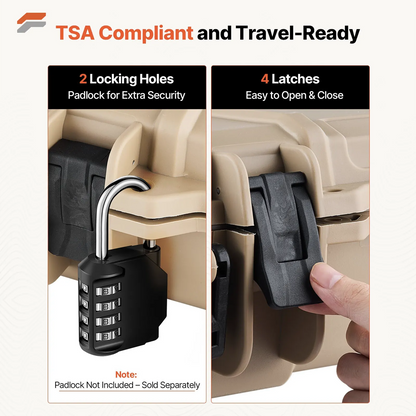 VEVOR Waterproof Hard Rifle Case with Pre-Cut Foam & Wheels for Secure Gun Storage