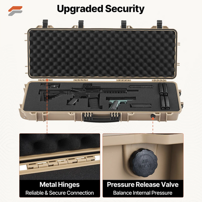 VEVOR 40-Inch Lockable Hard Rifle Case with Waterproof Foams and Wheels for Rifles & Shotguns