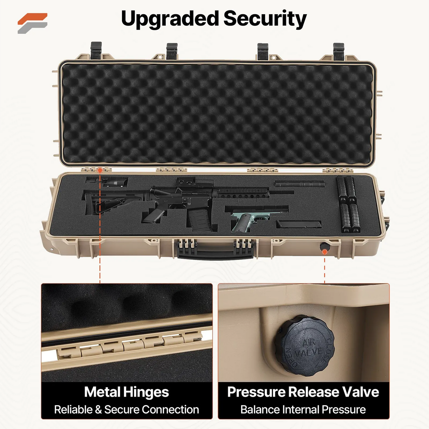 VEVOR Waterproof Hard Rifle Case with Pre-Cut Foam & Wheels for Secure Gun Storage
