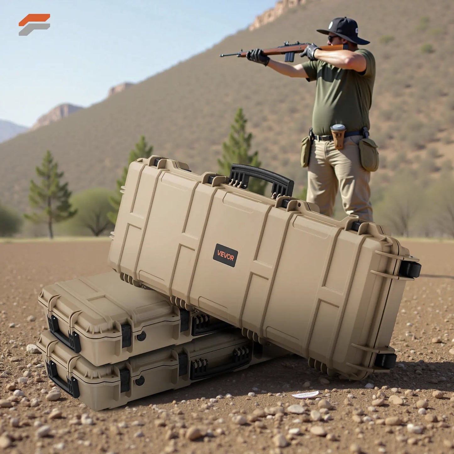 VEVOR 40-Inch Lockable Hard Rifle Case with Waterproof Foams and Wheels for Rifles & Shotguns