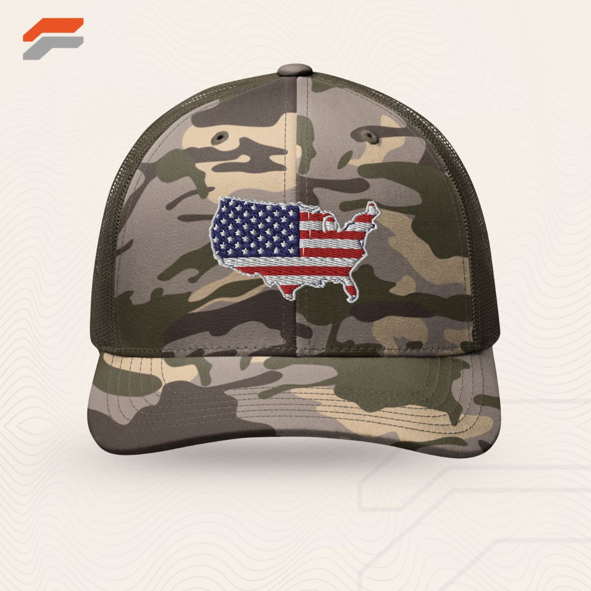 US Map Camouflage Trucker Hat