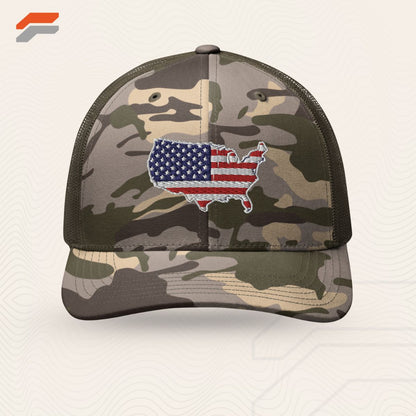 US Map Camouflage Trucker Hat