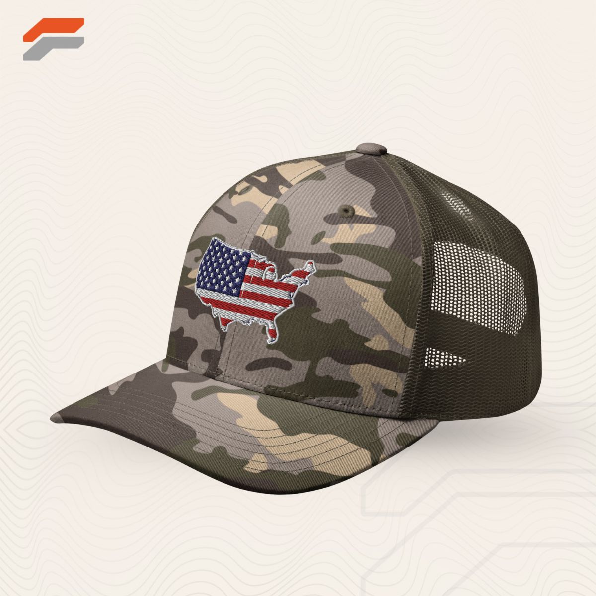 US Map Camouflage Trucker Hat