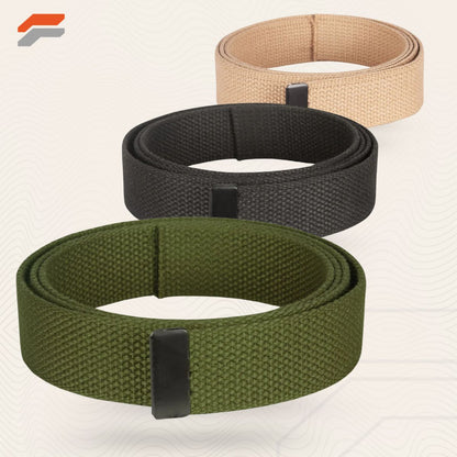 44" Cotton Web Belt, 12 Pack Black Buckle