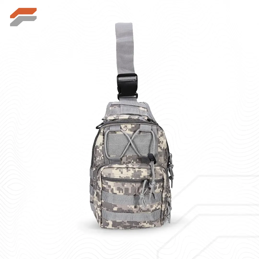 Unisex Sling Shoulder Bag MOLLE Outdoor Daypack with Adjustable Strap