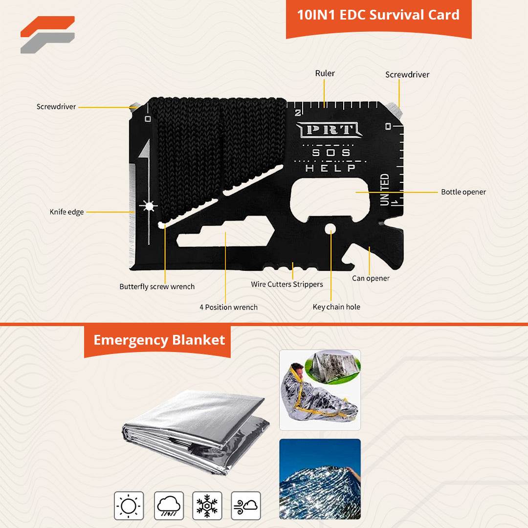 Emergency Survival Gear Kit 60-in-1