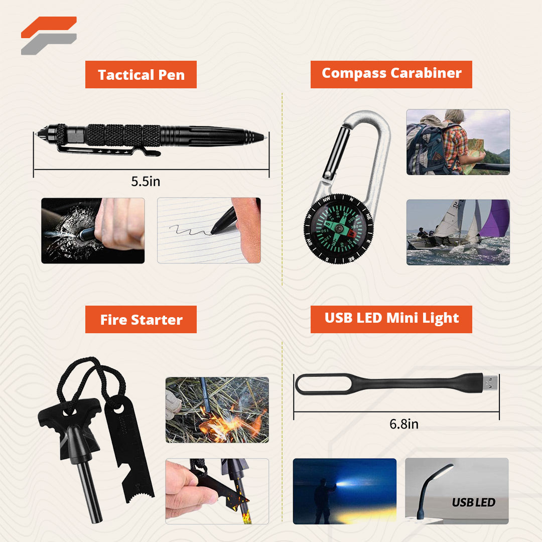 Emergency Survival Gear Kit 60-in-1