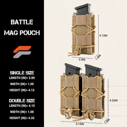 Adjustable Open-Top MOLLE Pistol Mag Pouch