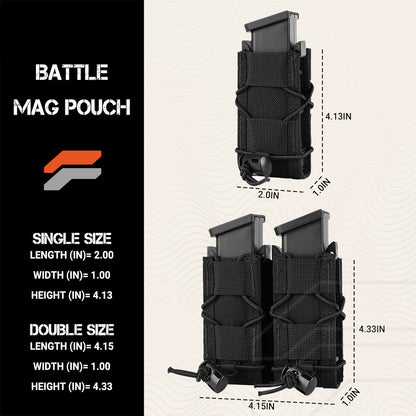 Adjustable Open-Top MOLLE Pistol Mag Pouch