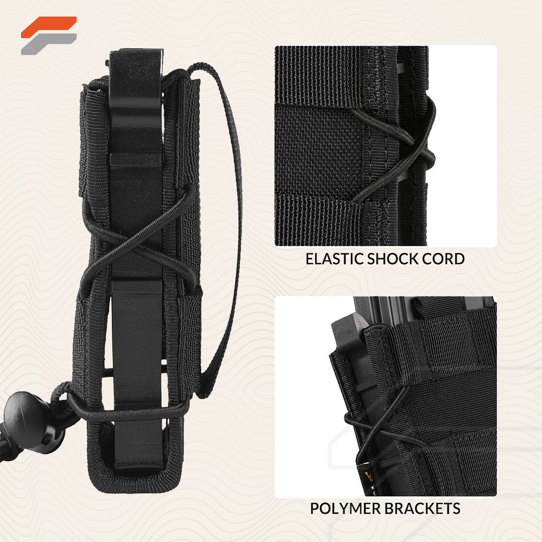 Adjustable Open-Top MOLLE Pistol Mag Pouch