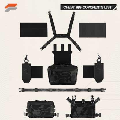 Adjustable Tactical Chest Rig with Magazine Pouch