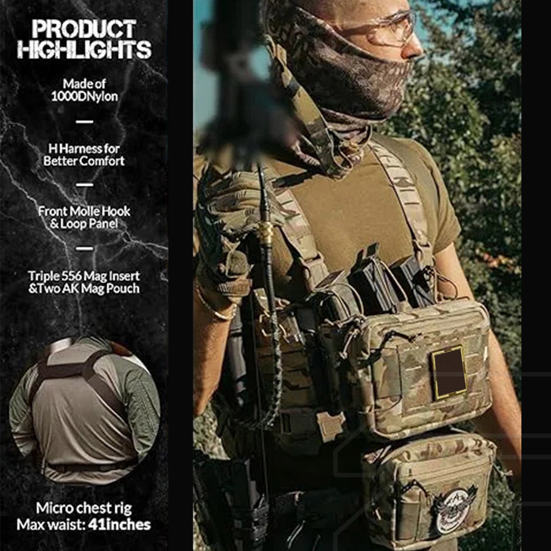 Adjustable Tactical Chest Rig with Magazine Pouch