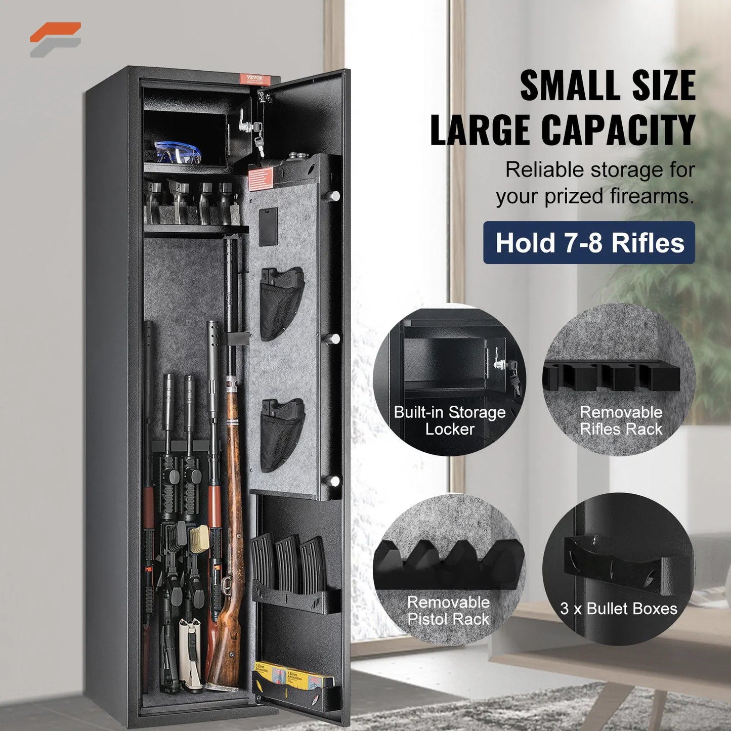 VEVOR Advanced 5-Rifle Gun Safe with Digital Keypad & Secure Locking System