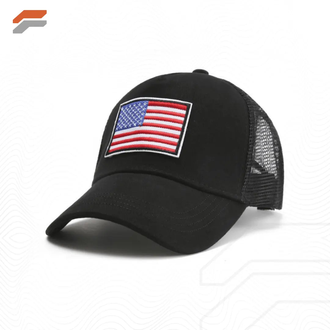 Patriotic American Flag Trucker Hat with Adjustable Strap