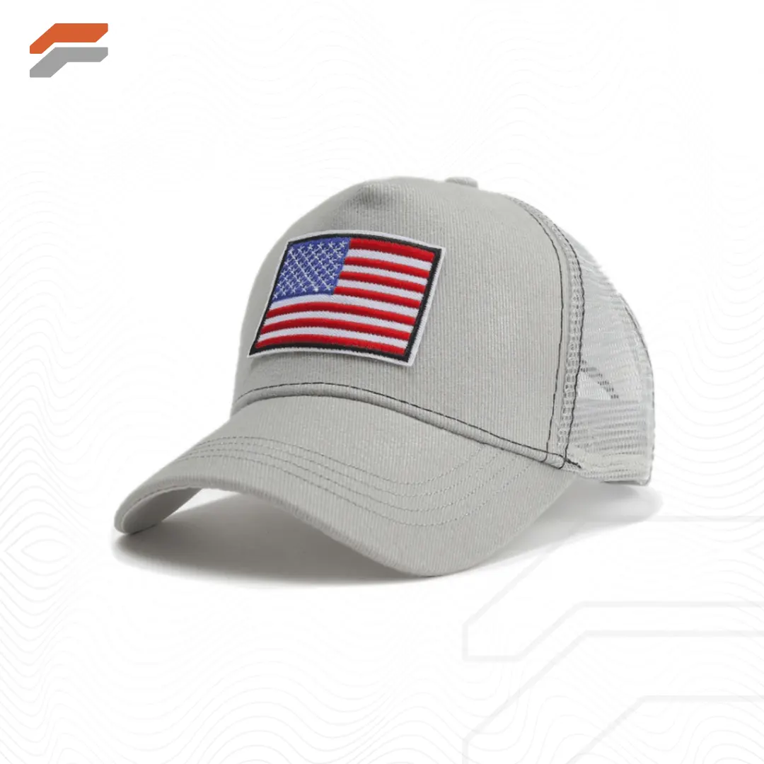 Patriotic American Flag Trucker Hat with Adjustable Strap