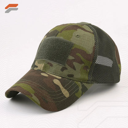 Military-Style Tactical Patch Hat with Adjustable Strap