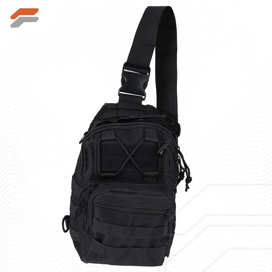 Unisex Sling Shoulder Bag MOLLE Outdoor Daypack with Adjustable Strap