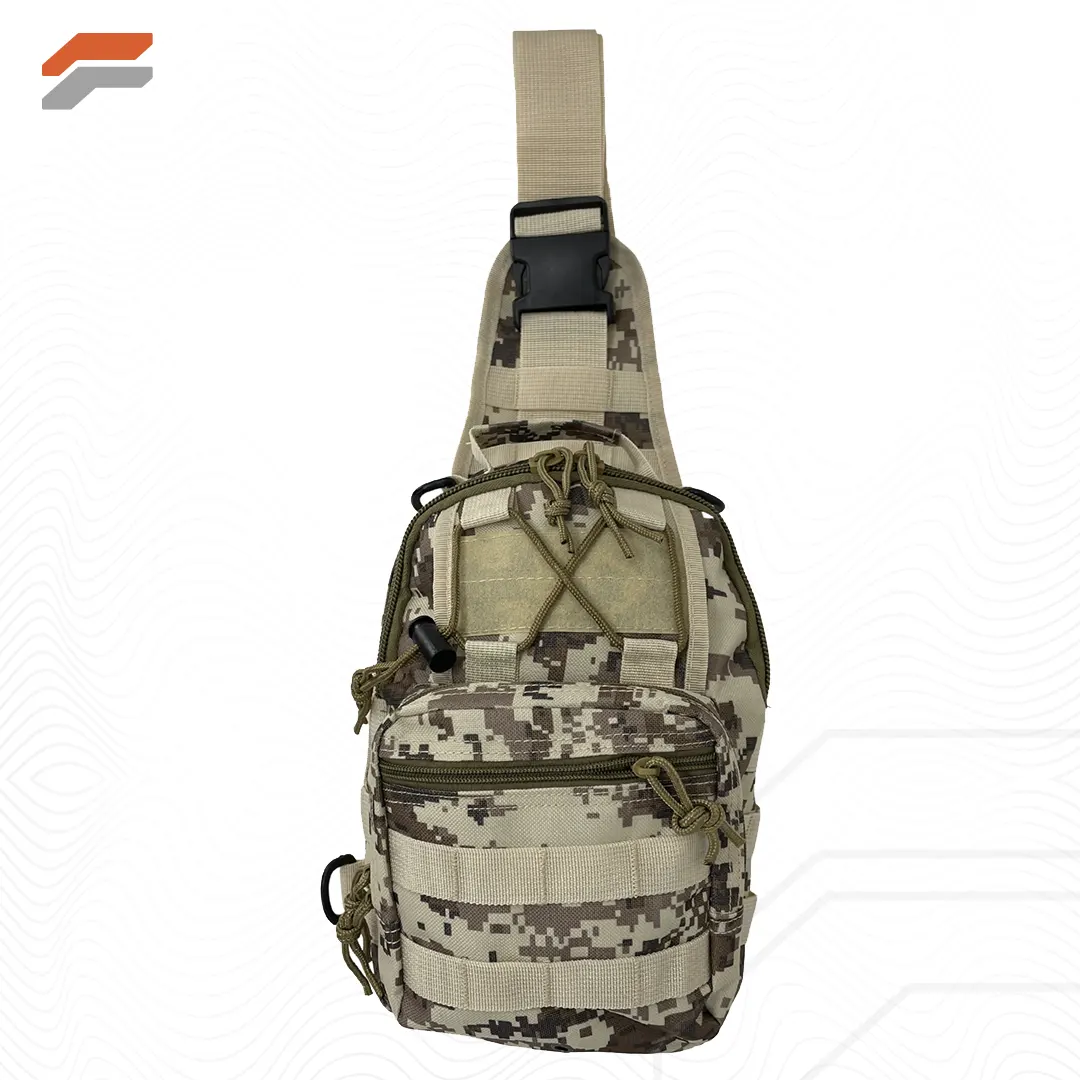 Unisex Sling Shoulder Bag MOLLE Outdoor Daypack with Adjustable Strap