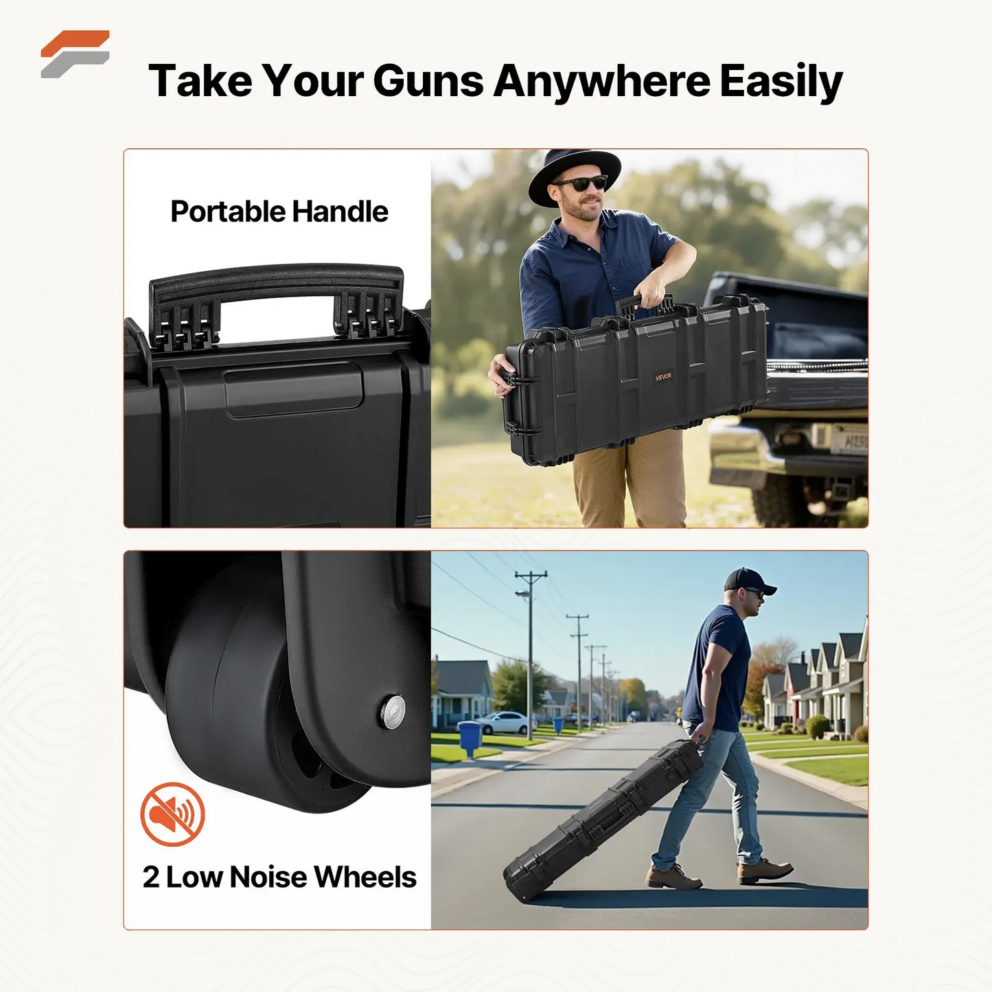 Durable Lockable Rifle Case with Custom Foam Inserts, Water and Dust Resistant Design