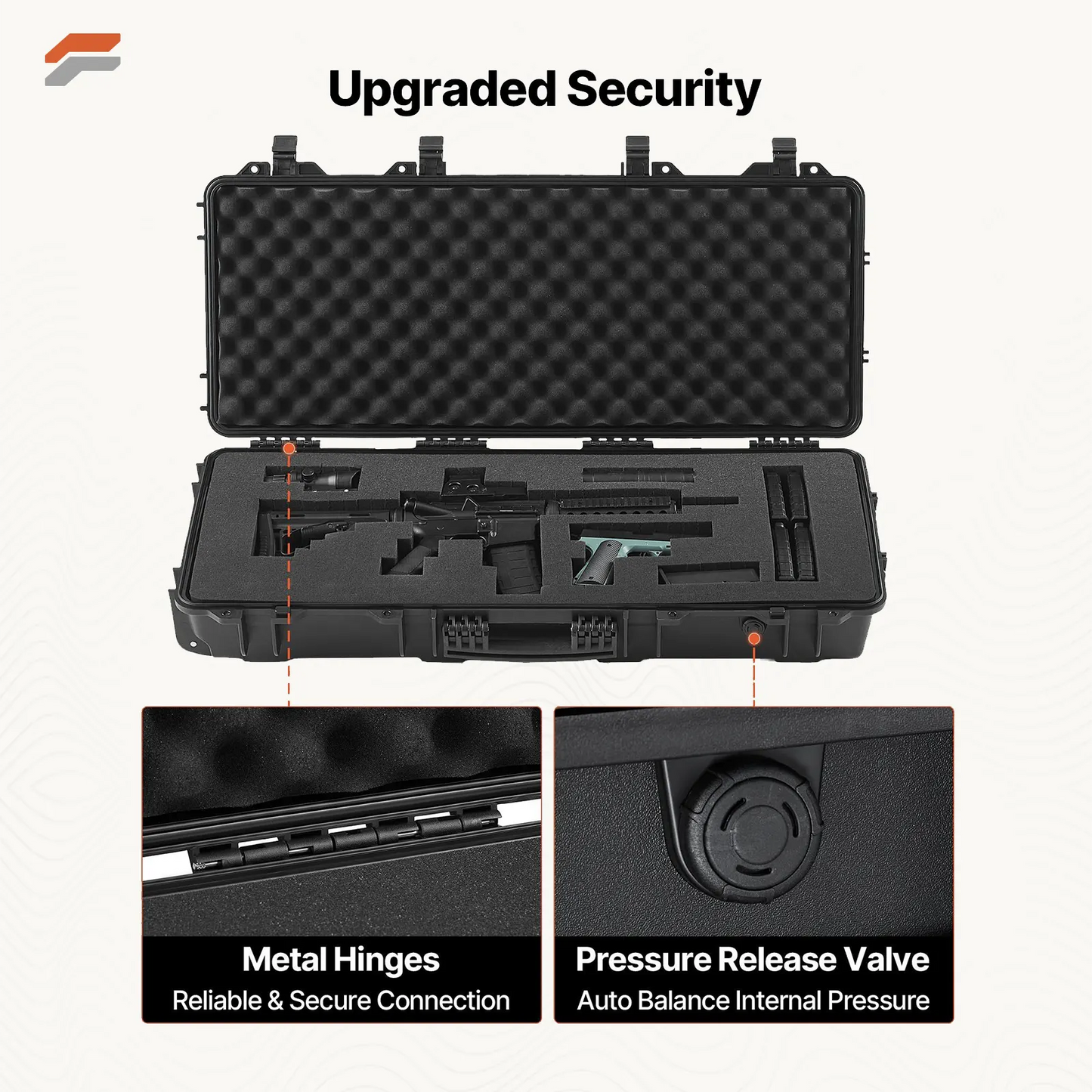Durable Lockable Rifle Case with Custom Foam Inserts, Water and Dust Resistant Design
