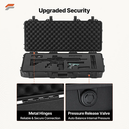 Durable Lockable Rifle Case with Custom Foam Inserts, Water and Dust Resistant Design