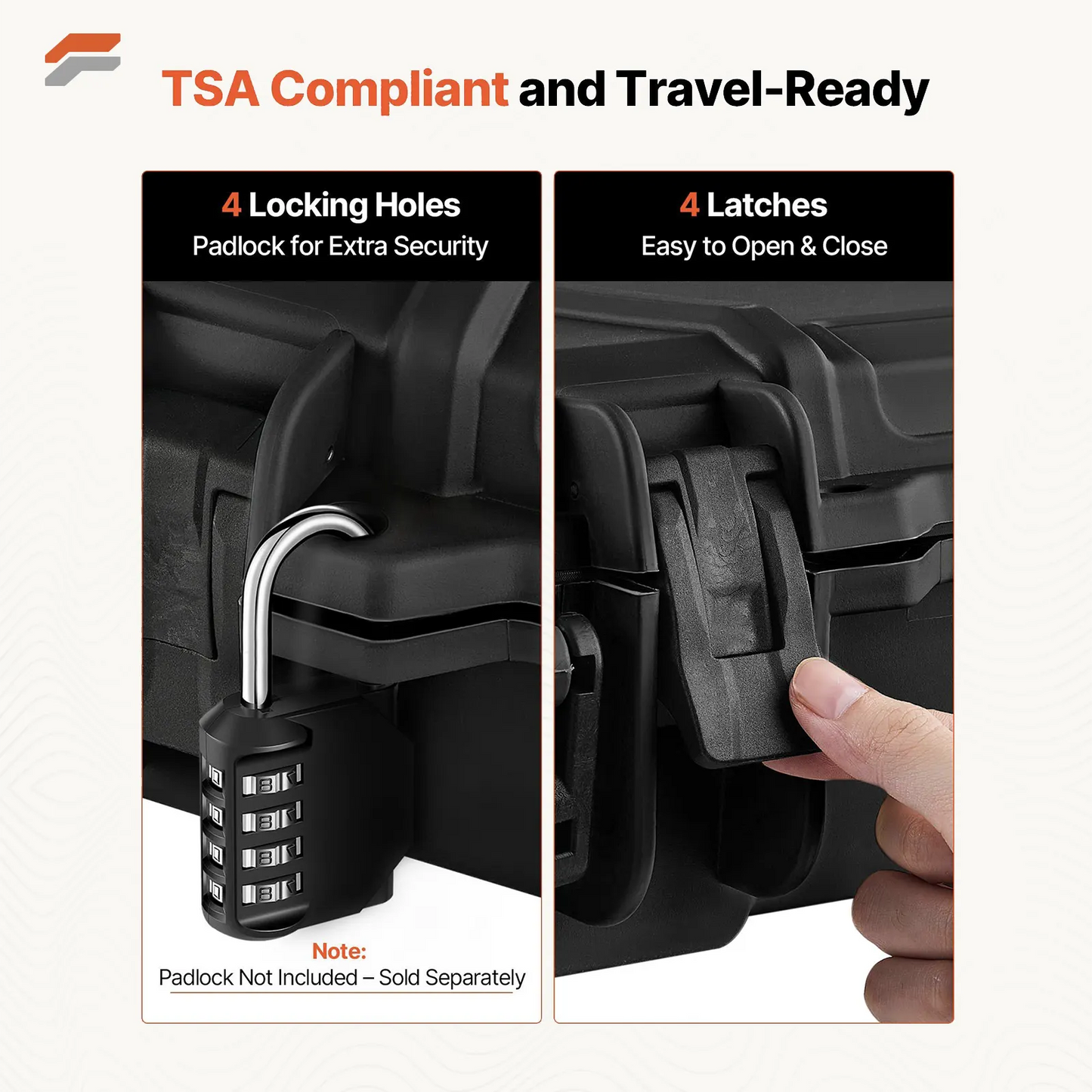 Durable Lockable Rifle Case with Custom Foam Inserts, Water and Dust Resistant Design