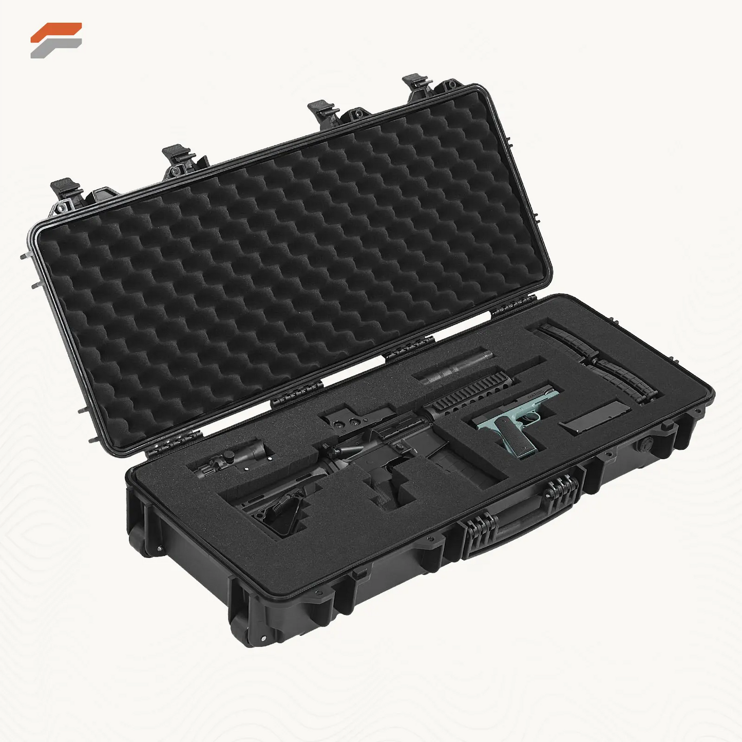 Durable Lockable Rifle Case with Custom Foam Inserts, Water and Dust Resistant Design