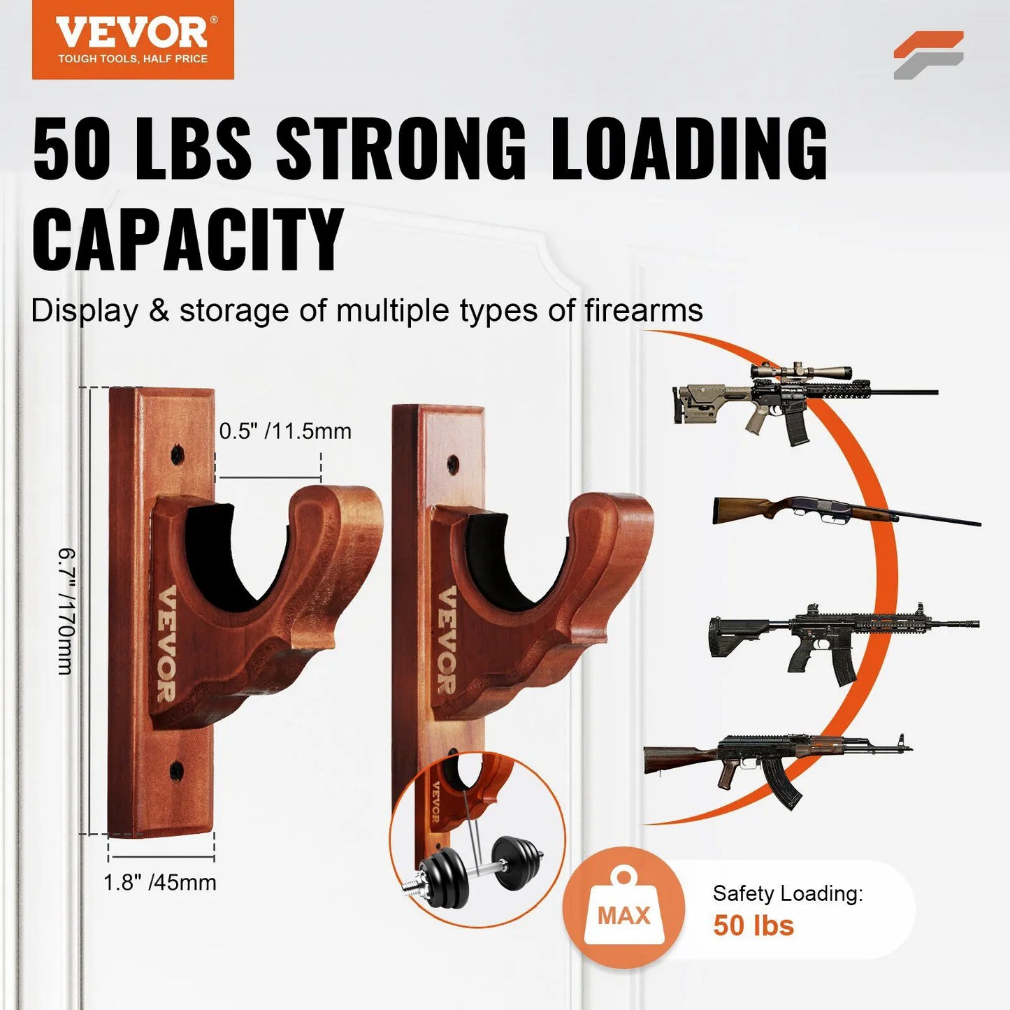 Durable Wall-Mounted Gun Rack for Efficient Firearm Display