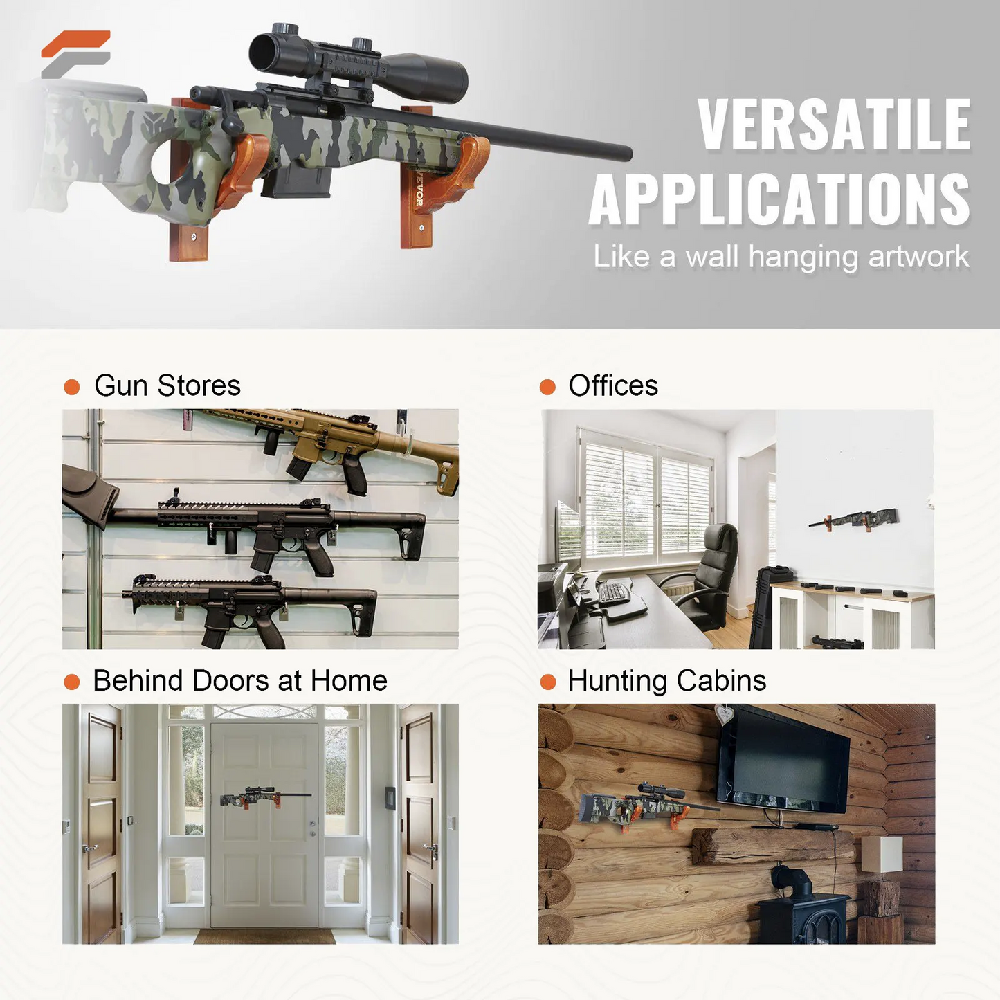 Durable Wall-Mounted Gun Rack for Efficient Firearm Display