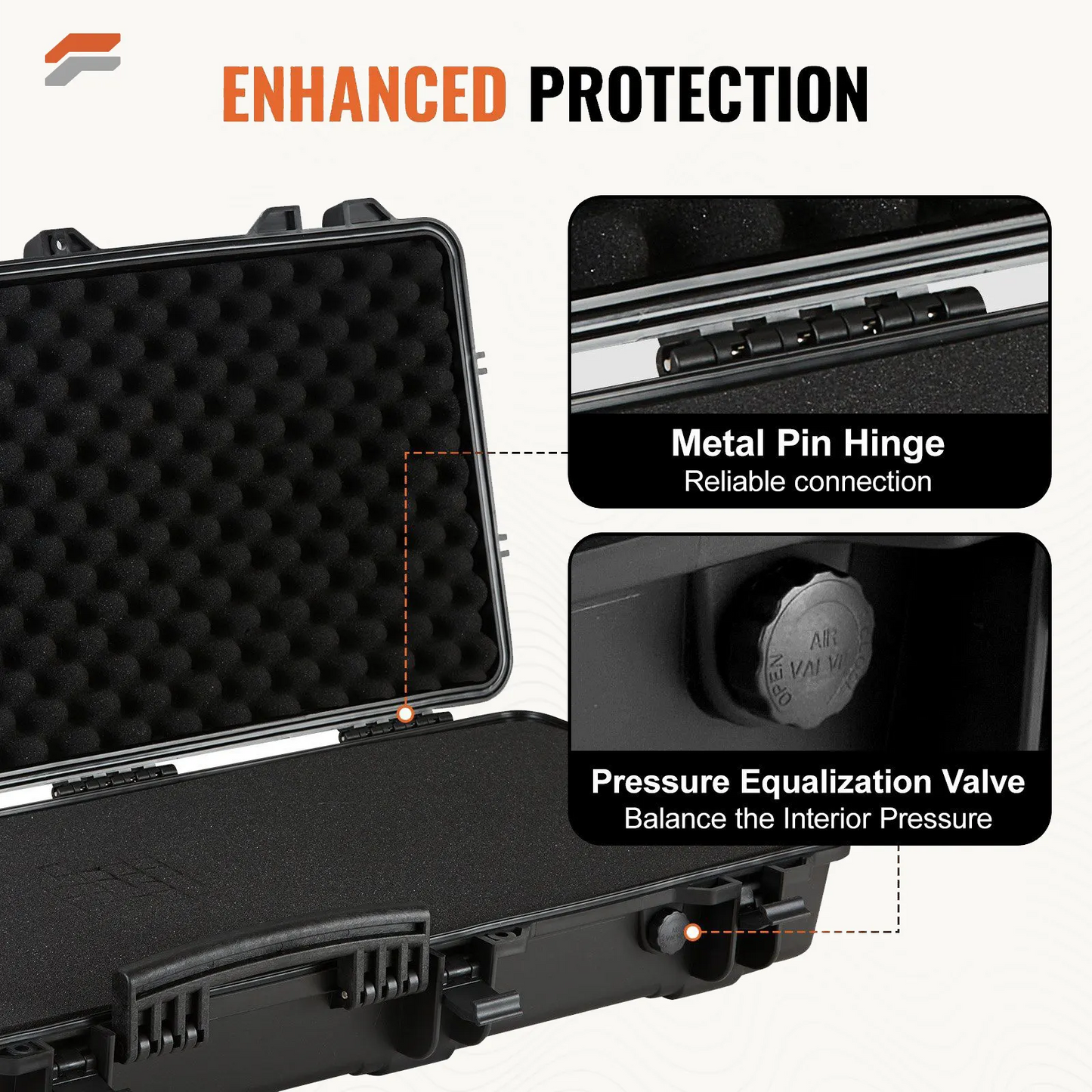 VEVOR Heavy-Duty Tactical Range Case with 3-Layer Foam & Durable Wheels for Waterproof Protection