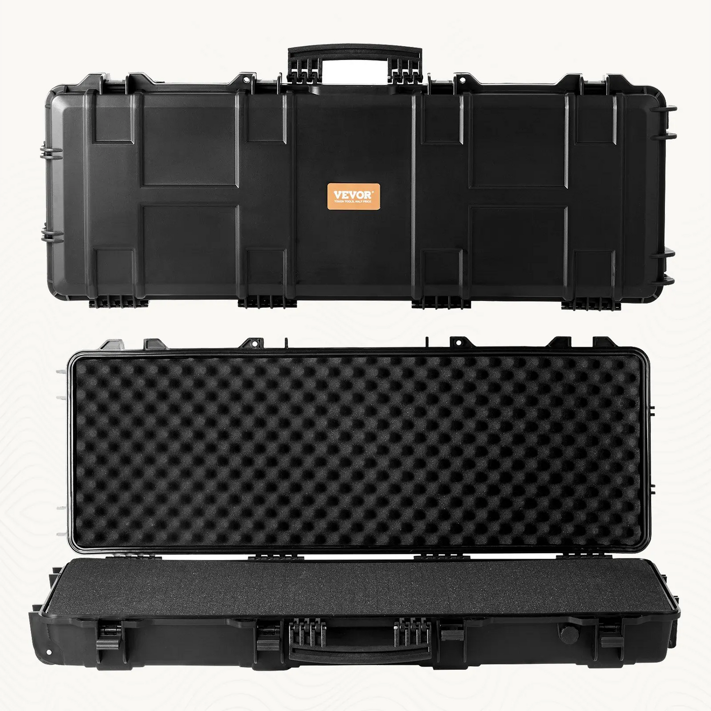 VEVOR Heavy-Duty Tactical Range Case with 3-Layer Foam & Durable Wheels for Waterproof Protection