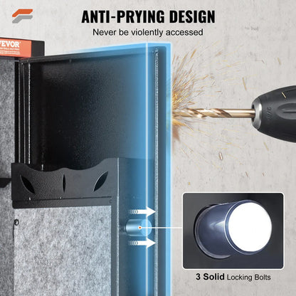 VEVOR Fingerprint-Enabled Rifle Safe with Quick Access for Shotguns, Pistol Rack & Removable Shelf