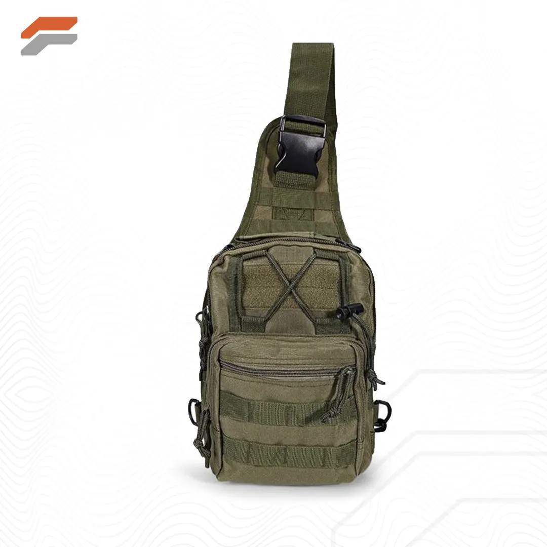 Unisex Sling Shoulder Bag MOLLE Outdoor Daypack with Adjustable Strap