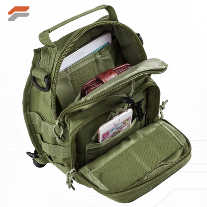 Unisex Sling Shoulder Bag MOLLE Outdoor Daypack with Adjustable Strap