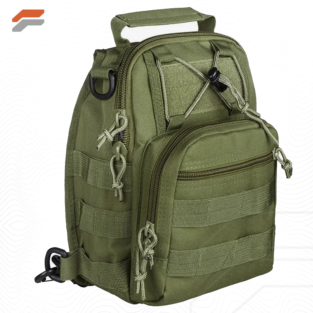 Unisex Sling Shoulder Bag MOLLE Outdoor Daypack with Adjustable Strap