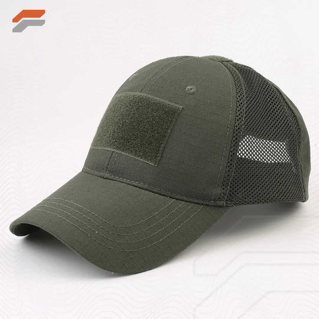 Military-Style Tactical Patch Hat with Adjustable Strap