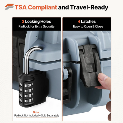 Heavy-Duty Lockable Rifle Case with Wheels and Pre-Cut Foam - IP67 Waterproof Gun Storage