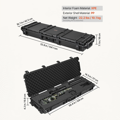 Heavy-Duty Lockable Rifle Storage Case with Detachable Foam for Secure Gun Transport