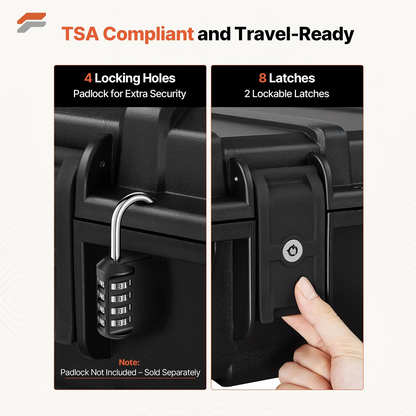 VEVOR Waterproof Hard Rifle Case with Wheels - Lockable Gun Storage for Shotguns and Airsoft Guns, 40 in with Pre-Cut Foam