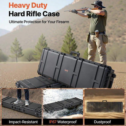 Heavy-Duty Lockable Rifle Storage Case with Detachable Foam for Secure Gun Transport