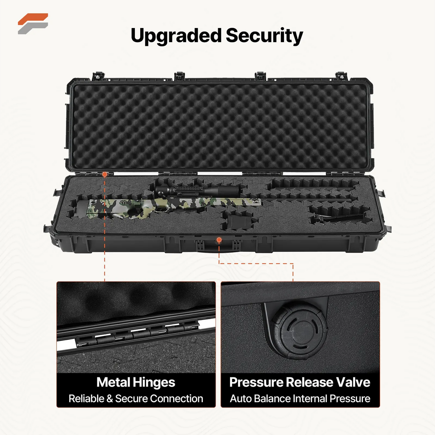 Heavy-Duty Lockable Rifle Storage Case with Detachable Foam for Secure Gun Transport